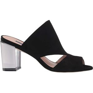 Stuart Weitzman Cecile Black Suede Heel Sandals